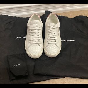 Saint Laurent sneakers with pink glitter accent